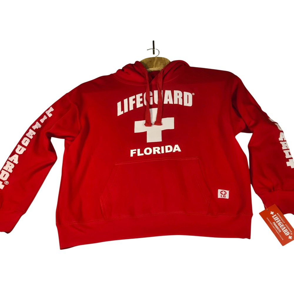 Lifeguard‎ Florida Hoodie Red Pullover Sweatshirt Mens Large NWT New